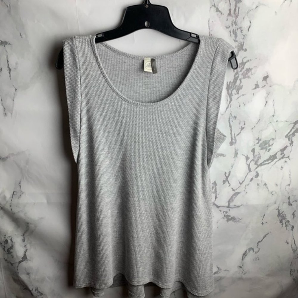 Paper Crane thick tank top tee shirt gray